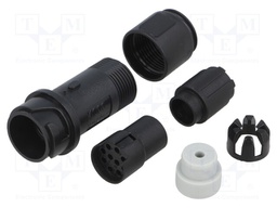 Connector: circular; plug; female; PIN: 10; w/o contacts; for cable