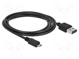 Cable; USB 2.0; USB A plug double sided,USB B micro plug; 2m