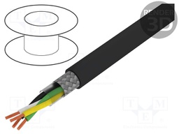 Wire; Li-2YCYv; 2x2x0,5mm2; tinned copper braid; PVC; black; 50V
