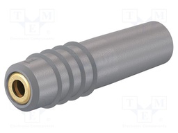 Connector: 1mm banana; socket; grey; 60VDC; 6A; soldered; 12mm