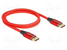 Cable; DisplayPort plug,both sides; DisplayPort 2.1; Len: 1m; red