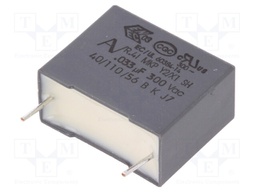 Capacitor: polypropylene; Y2; 33nF; 15mm; ±20%; 18x7.5x13.5mm