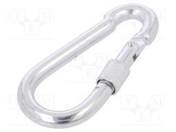 Snap hook; steel; for rope; 100mm; zinc; Size: 10mm