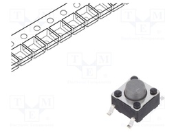 Microswitch TACT; SPST-NO; Pos: 2; 0.05A/12VDC; SMT; none; 2N; 6x6mm