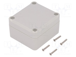 Enclosure: multipurpose; X: 57mm; Y: 63mm; Z: 37mm; ABS; grey; gasket
