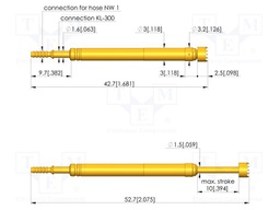 Test needle; Spring compression: 6mm; 10mm; 10A; steel; Ø: 3.5mm