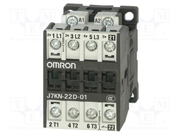 Contactor: 3-pole; 400VAC; 22A; for DIN rail mounting; J7KN; 11kW