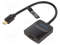 Cable; HDMI socket,mini DisplayPort plug; Len: 0.15m; black