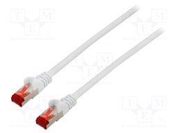 Patch cord; S/FTP; 6; stranded; Cu; LSZH; white; 0.5m; halogen free