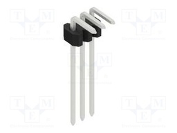 Connector: pin strips; pin header; male; PIN: 3; 1.27mm; THT; 1x3
