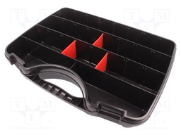 Container: compartment box; 460x330x80mm; black; polypropylene