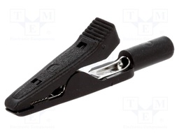 Crocodile clip; 70VDC; black; Socket size:2mm