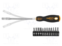 Kit: screwdriver bits; Phillips,Pozidriv®,slot,Torx®; flexible