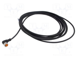 Cable: for sensors/automation; M12; PIN: 4; angled; 5m; plug; 4A