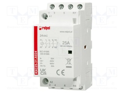 Contactor: 4-pole installation; 25A; 24VAC; NC + NO x3; IP20