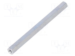 Screwed spacer sleeve; Int.thread: M4; 85mm; hexagonal; steel