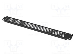 Stopper; 1U; black; Standard: 19"; perforated
