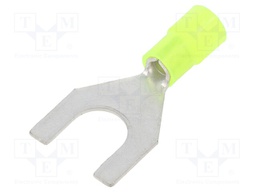 Tip: fork; M10; Ø: 10.5mm; 4÷6mm2; crimped; for cable; insulated