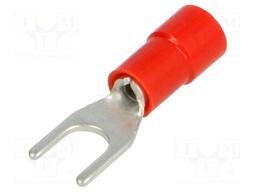 Fork terminal; M4; Ø: 4.2mm; 0.25÷1.5mm2; crimped; for cable; red