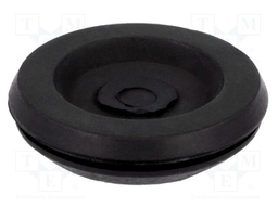 Grommet; with bulkhead; Ømount.hole: 16.2mm; Øhole: 11mm; black