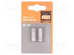 Screwdriver bit; Torx®; TX30; Overall len: 25mm; 2pcs; Torsion