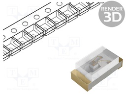 LED; SMD; 0402; yellow; 50÷160mcd; 1x0.5x0.5mm; 140°; 1.7÷2.5V; 20mA