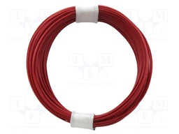Wire; stranded; Cu; 1x0,04mm2; PVC; red; 60V; -5÷85°C; 10m
