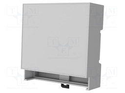 Enclosure: for DIN rail mounting; ABS + PC; grey; No.of mod: 5