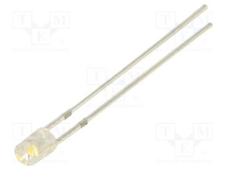 LED; white warm; 3mm; 330mcd; 140°; Front: recessed; 2.7VDC; 3000K