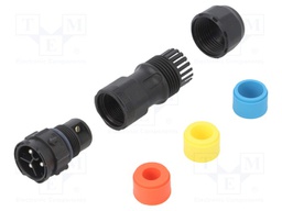 Connector: circular; male; plug; screw terminal; PIN: 3; for cable