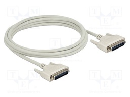 Cable; D-Sub 25pin plug,both sides; Len: 3m; beige; Øcable: 7mm