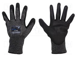 Protective gloves; Size: 11,XXL; grey; HPPE,steel wire,polyester