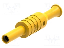 Connector: 4mm banana; socket; 36A; yellow; nickel plated; 61.1mm