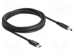 Cable; USB C plug,DC 4,5/3,0 plug; straight; black; 1.5m; black