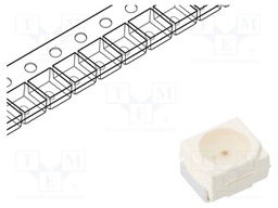 LED; SMD; 3528; green; 12.5÷40mcd; 3.5x2.8mm; 120°; 2.2÷2.5V; 20mA