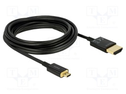 Cable; HDMI plug,micro HDMI plug; Len: 4.5m; black; 36AWG; Core: Cu