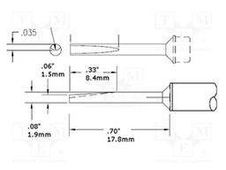 Tip; special; 2mm; 413°C; for soldering station