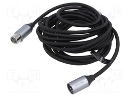 Cable; XLR male 3pin,XLR female 3pin; 5m; Plating: nickel plated
