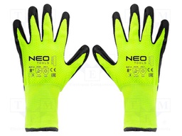 Protective gloves; Size: 8; black-green; latex,nylon; furlined