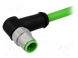 Plug; M12; PIN: 4; male; D code-Ethernet; 5m; Insulation: PVC; cables