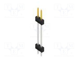 Connector: pin strips; pin header; male; PIN: 2; 2.54mm; THT; 2x1