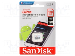 Memory card; Android; SD XC Micro; 128GB; 100MB/s; -25÷85°C