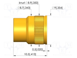 Test probe socket; gold-plated; Flange height: 0.5mm