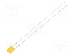LED; rectangular; orange; 130°; Front: flat; 20mA; 1.6÷2.4V