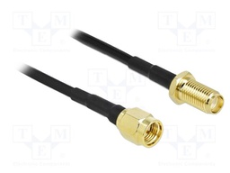 Cable; 15m; SMA male,SMA female; black; with protection cap; 50Ω