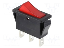 ROCKER; SPST; ON-OFF; 20A/125VAC; red; LED; R4; Body: red; on panel