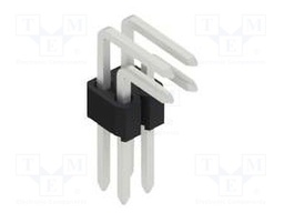 Connector: pin strips; pin header; male; PIN: 4; 1.27mm; THT; 2x2