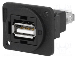 Coupler; USB A socket,both sides; FT; USB 2.0; plastic; 19x24mm