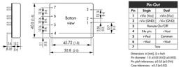 Converter: DC/DC; 30W; Uin: 18÷75V; 3.3VDC; Iout: 6000mA; 2"x1,6"