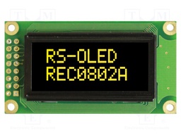 Display: OLED; alphanumeric; 8x2; Dim: 58x32x10mm; yellow; PIN: 16